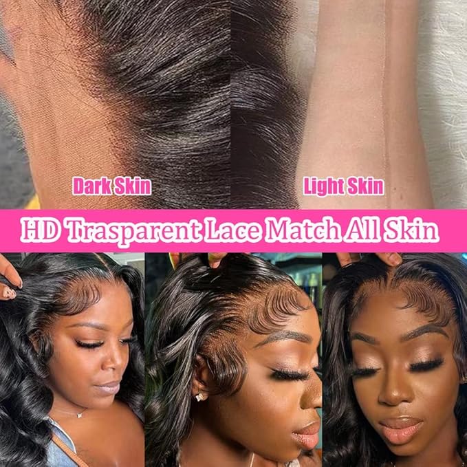 Lemoda 13x6 Straight Lace Front Wigs Human Hair 180% Density 13x6 HD Transparent Lace Front Wig Pre Plucked 15A Brazilian Virgin Glueless Human Hair Wigs for Women 24 Inch