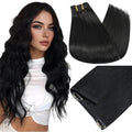 Full Shine Hair Clip in Extensions for Black Women 22 Inch 150 G Hair Extensions Real Human Hair Clip ins for Fullness Jet Black Hair Extensions 7 Pcs