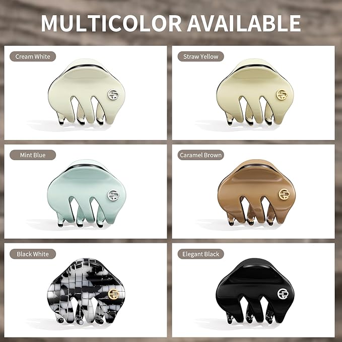 EVITA PERONI Small Hair Clips, Mini Hair Clip for Hair, Little Tiny Claw Clips for Women Girls Half Updo, Black and White