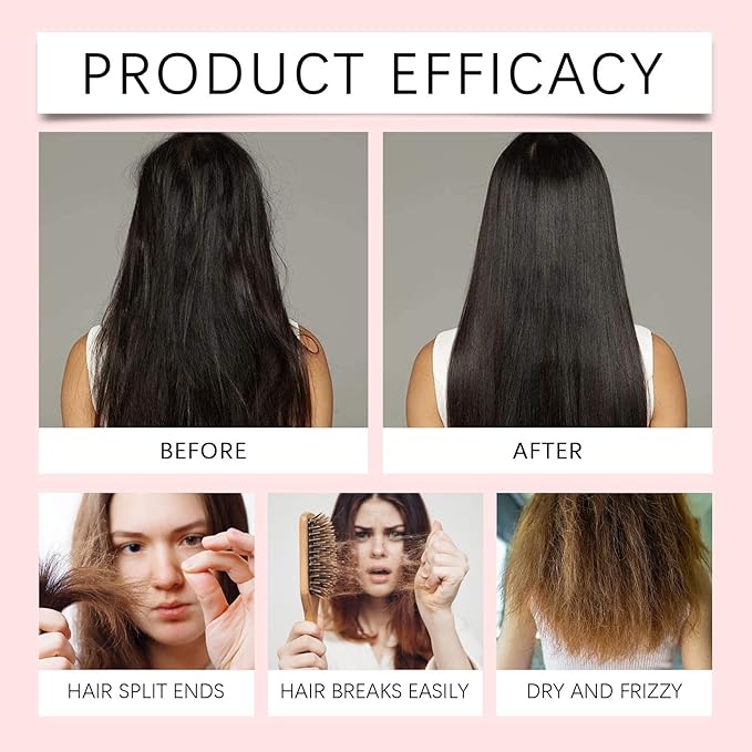 Keratin & Collagen Hair Mask for Dry Damaged Hair - Deep Repair Treatment with Hydrolyzed Keratin, Frizz Control & Split Ends Repair, Moisturizing Hair Care, 3.53 oz (2, pcs)