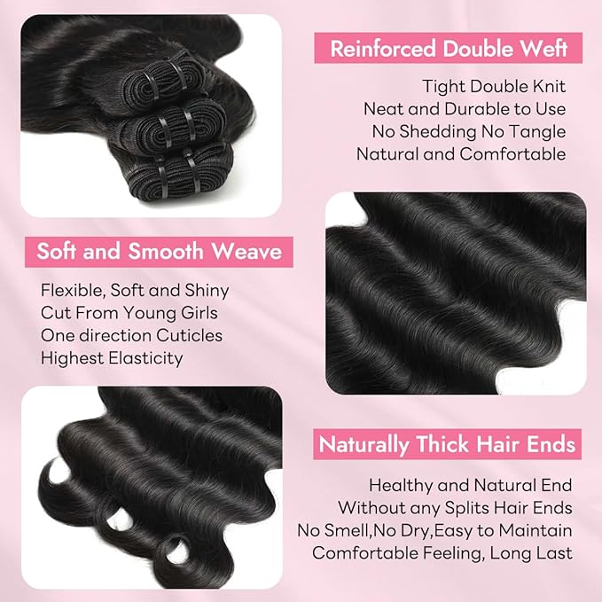 Clip in Hair Extensions Real Human Hair Body Wave 1B Natural Black Clip in 100% Brazilian Remy Human Hair Extensions 8pcs Per Set with 18 Clips Double Weft 18 Inch 100g/3.6oz