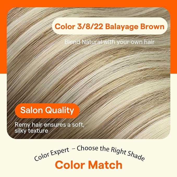 Full Shine Seamless Clip in Hair Extensions Real Human Hair, Darker Brown to Ash Brown Highlight Medium Blonde Clip in Extensions with PU Weft for Women, 4Pcs 16Inch 65 grams