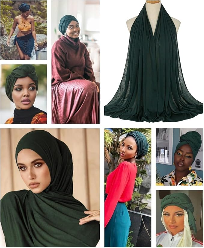Harewom Head Wraps for Black Women Stretch Head Scarf Long African Hair Wraps Turban Headwraps Jersey Headbands