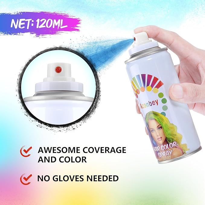 Halloween Hair Spray,Temporary Hair Color Spray for Women Kids Men,Washable Hairspray,Colored Hair Spray,Color Hairspray for Halloween,Party,Cosplay,Christmas Day (#Red)