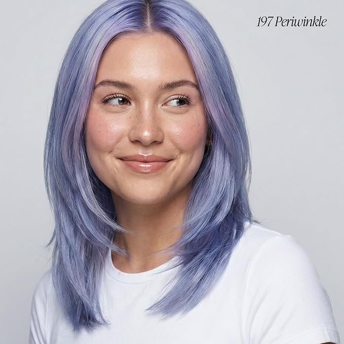 Adore Semi Permanent Hair Color (197 Peri Winkle) | Vegan & Cruelty-Free Purple Hair Dye | No Ammonia, No Peroxide, No Alcohol | 4 Fl Oz (Pack of 1)