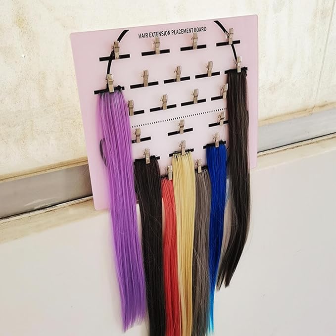 Extension Holder - Styling Extension Holder, Acrylic Hair Separator, Hair Extension Holder Board | Hair Tinsel Organizer, Home And Salon Wig Grafting Plate With Clip For Hairpieces Sectioning Display