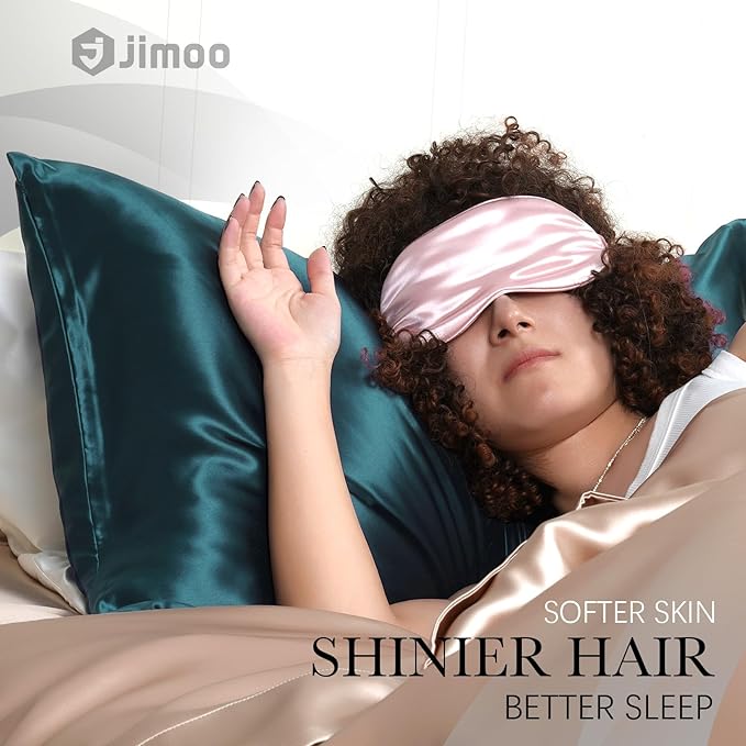 100% Mulberry Silk Pillowcase for Hair and Skin, 22 Momme Pure Natural Silk Pillow Case Both Sided with Zipper, Pillow Cover for Women Mom Men (Fog Blue, Queen 20''×30'', 1 Pack)