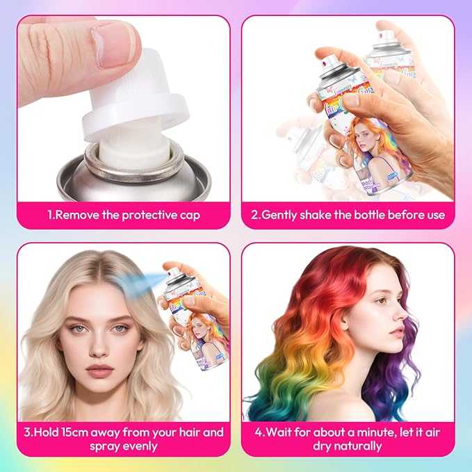 Green Temporary Hair Color Spray for Kids & Women- Washable Root Touch Up Hair Dye, Non-Sticky Hair Wax for Christmas,Cosplay,Parties (120ML, Green)