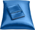 BLISSFORD Royal Blue Satin Pillowcase with Zipper, for Hair and Skin Care, Feels Soft and Cool Like a Silk Pillowcase, Satin Pillow Cases 2 Pack, Slik Pillow Cover, King Size - Set of 2