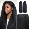 Invisi Edge Clip In Hair Extensions Human Hair 2 Pack 240g 16pcs Kinky Straight Invisible Clip Ins For Women Full Head Injected Clip Ins Remy Human Hair Extensions Natural Color 26inch