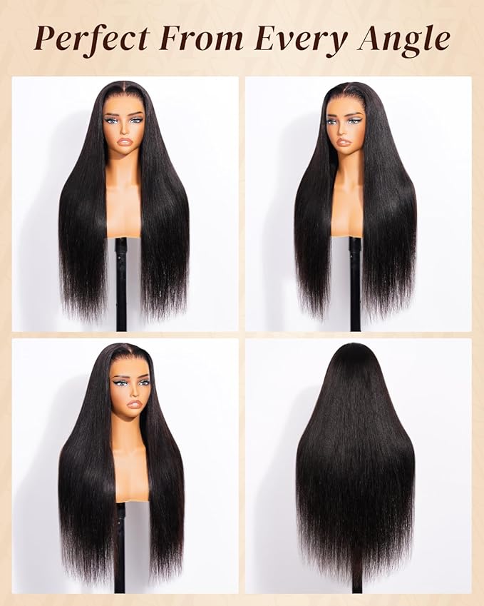 Arabella 13x6 Glueless Wigs Human Hair Pre Plucked Pre Cut Lace Upgraded Ear to Ear Full HD Lace Front Wigs Human Hair 210% Density Straight Wear and Go Glueless Wig Drawstring Wig Human Hair 30 Inch