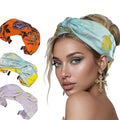 Prodaylab Twist Knotted Headbands for Women Trendy Fabric Embroidery Hair Elastics Wide Hair Bands Soft Non Slip Accessories Hairband for Girls (Sunflower)