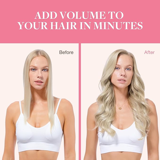 GOO GOO Clip in Hair Extensions Real Human Hair, Remy Human Hair Extensions Clip ins for Women, Natural Human Hair, 12inch 85g 7Pcs, #17A/60A Ash Blonde Highlighted Platinum Blonde