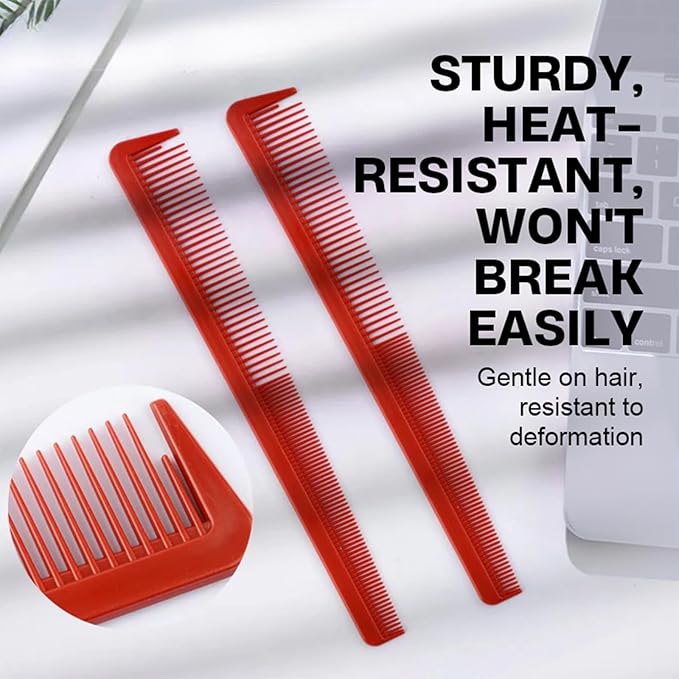 4 Pieces Taper Comb Set, Barber Hair Combs Anti Static Heat Resistant Cutting Comb Hairdressing Comb for Men Women Salon or Hotel Hair Care (Black/White/Red/Yellow)
