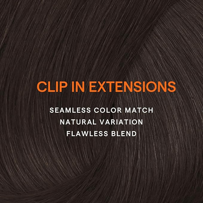 Full Shine Short Brown Hair Extensions Clip in Human Hair Triple Weft Remy Hair Clip in Extensions Invisible Dark Brown Hair Extensions Straight Brazilian Hair 10 Inch 7 Pcs