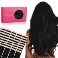 WENNALIFE Tape in Hair Extensions Human Hair, 40pcs 100g 20 inch Jet Black Hair Extensions Real Human Hair Straight Tape in Extensions Invisible Human Hair Extensions Reusable Real Hair Extensions
