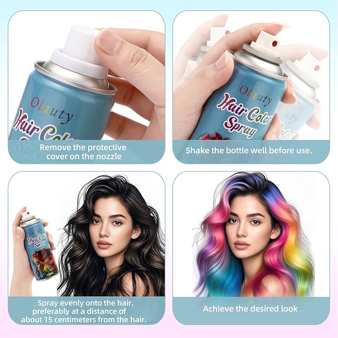 Gray Hair Spray, Temporary Hair Color Spray For Kids Women Men, Hair Dye Washable Temporary Hair Color Wax, One-Time Use Color Hair Spray for Crazy Hair Day, Halloween Christmas Cosplay Party (Gray)