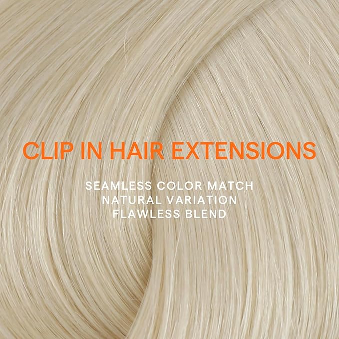 Full Shine Blonde Human Hair Clip in Extensions Clip in Hair Extensions Real Human Hair Blonde Hair Extensions Triple Weft 20 Inch 7 Pcs 120 G