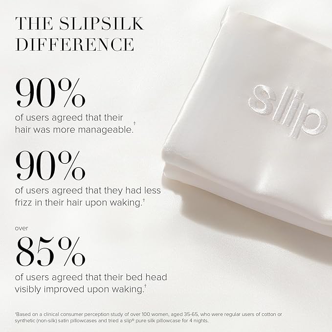 slip King Pure Silk Pillow Case - 100% Pure 22 Momme Mulberry Silk - King Size Standard Pillow Case -Anti-BedHead, Anti-Sleep Crease, Silver (20" x 36")