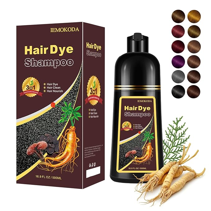 Hair Dye Shampoo 3 in 1, Instant Natural Hair Color Shampoo Hair Dye for Women & Men Purple, Root Touch Up & Easy To Use & Lasts 3-4 Weeks & All Hair Types, 16.9 fl.oz