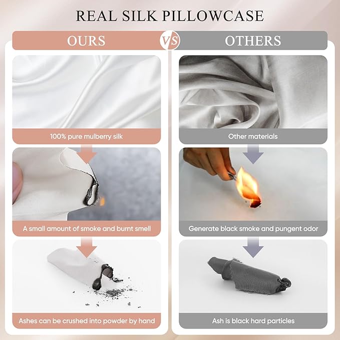 100% Mulberry Silk Pillowcase 22 Momme (SGS Certified) with Free Silk Eye Mask - Luxury Gift-Ready Folded Packaging, Cooling Pillow Cover for Hair & Skin Care (Pink, Standard (1 Pack))