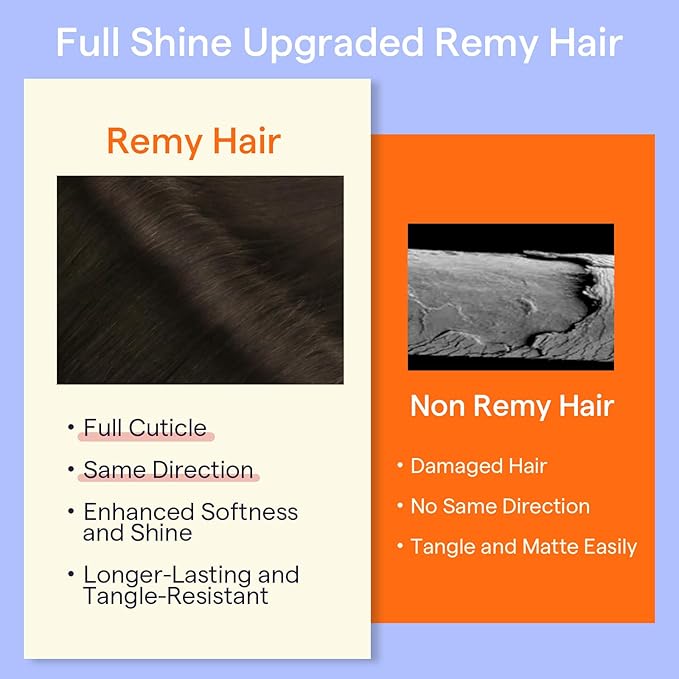 Full Shine Long Clip in Hair Extensions Brown Human Hair Clip in Extensions 22 Inch Straight Real Human Hair Dark Brown Hair Extension for Women 7 Pcs