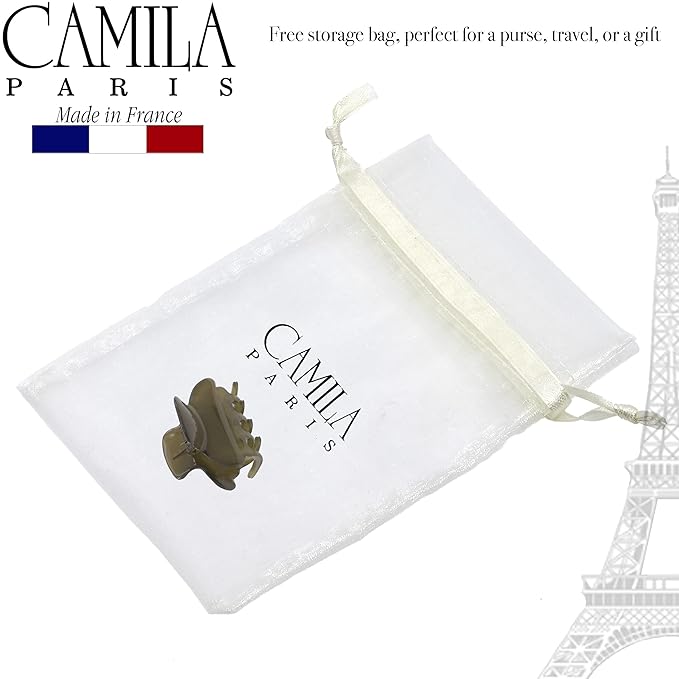 Camila Paris CP3556 French Hair Clip for Women, Small, Green 1.5 Inch Girls Hair Claw Clips Jaw Fashion Durable Styling Hair Accessories for Women, Strong Hold No Slip Grip, Made in France