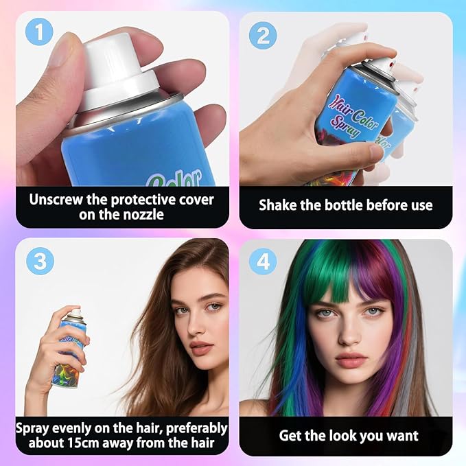 Purple Hair Spray Temporary Hair Color Spray for Kids Women Men, Temporary Hair Dye Pomades Washable Hair Color Wax Non-Sticky For Cosplay DIY, Party, Christmas, Halloween (Purple)
