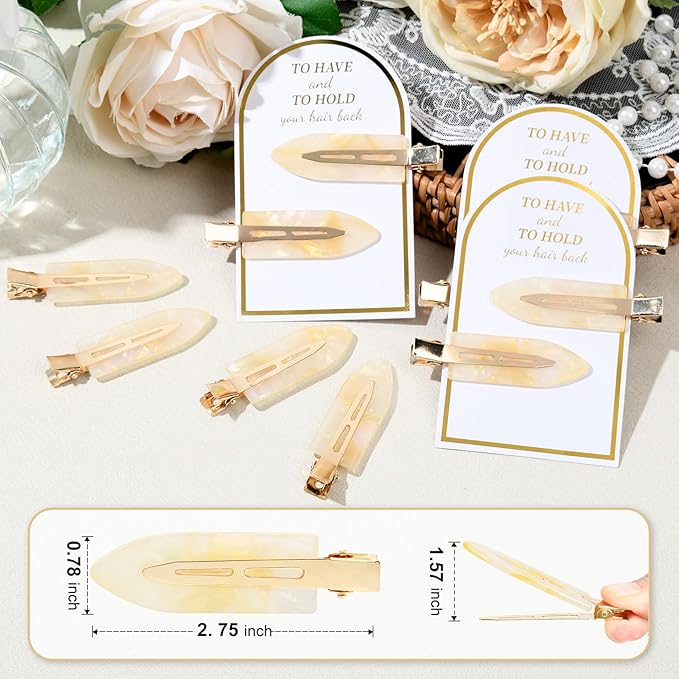 20PCS Bridesmaid Hair Clips No Bend Hair Clips Bridesmaid Hair Accessories Gifts Makeup Creaseless Glitter Hair Clip for Bride Women Girls(20Pcs/10Cards)