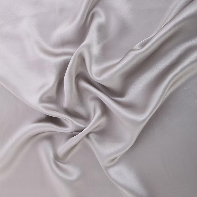 SLPBABY Silk Pillowcase for Hair and Skin with Hidden Zipper Print (King, Silver)