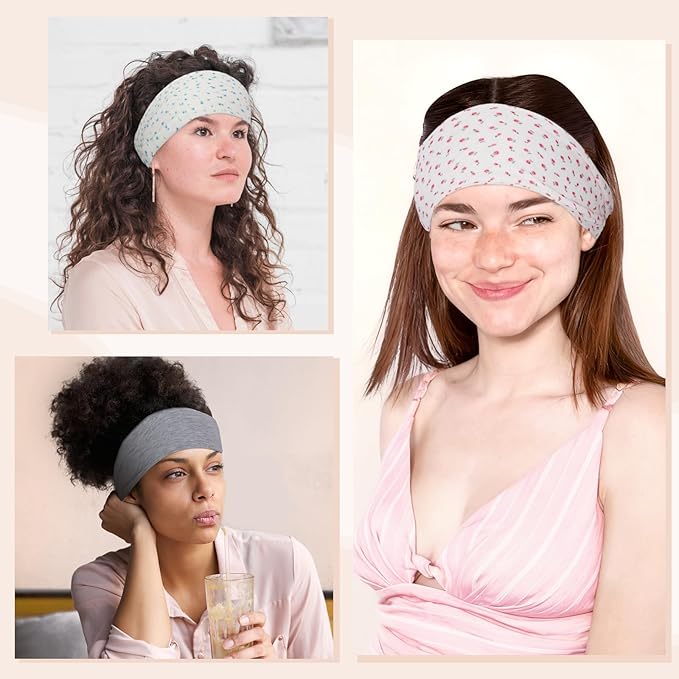 obeoby Boho Headbands for Women, 8 Pack Floral Cherry Headbands Non Slip Fashion Wide Headband Hair Wrap for Teen Girl Gifts Trendy Stuff