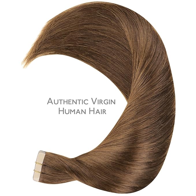WENNALIFE Tape in Hair Extensions Human Hair, 20pcs 40g 12 inch Light Auburn Brown Remy Hair Extensions Straight Human Hair Tape in Extensions Skin Weft Tape Extensions Human Hair
