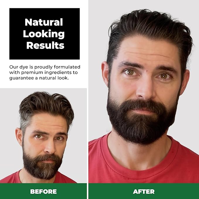 Simpler Hair Color for Men Kit for Full Gray Coverage - Dark Brown Hair Color - Safe, Simple, and Reusable Beard Color for Men