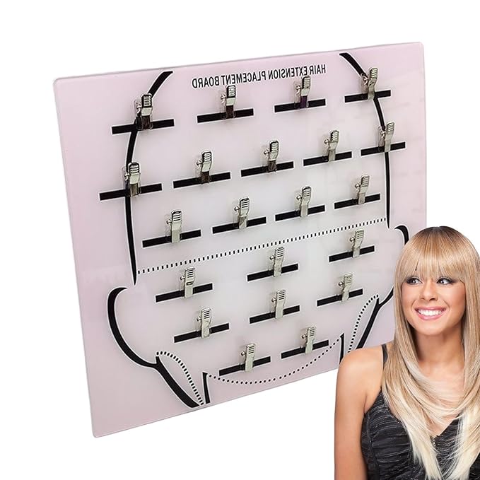 Acrylic Hair Extension Holder Board – Sturdy Styling Sectioning Plate with Clips for Hairpieces, Wigs, Wefts – Professional Salon Display & Storage Tool for Hair Extensions – Ideal for Home or Barber