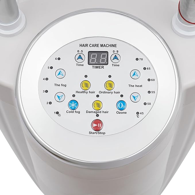 Professional Standing Hair Steamer Dryer, 700W Orbiting Rollerball Color Processor w/Rolling Base, Floor Hooded Treatment Machine for Home Hairdressing Salons