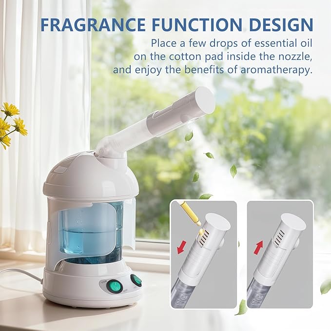 3 in 1 Facial Steamer, Hair Steamer, Air Humidifier Hot Mist Moisturizing Hydration System, Portable Facial Atomizer Spa for Personal Care Use at Home Salon