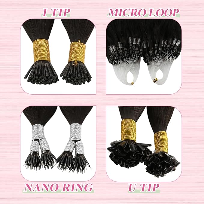 YoungSee U Tip Hair Extensions Human Hair Brown Hair Extensions Utip Human Hair Darkest Brown 14n 1G/S 50G