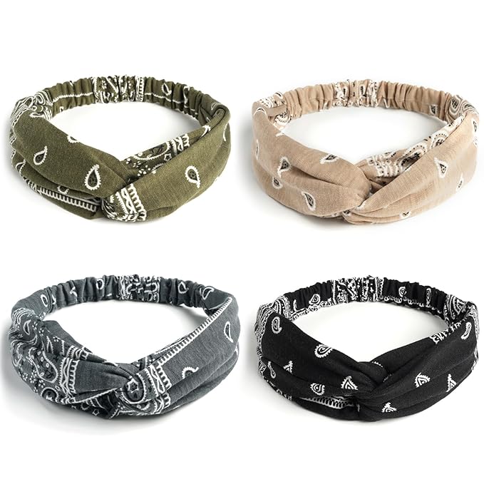 Elastic Knotted Headbands for Women Cloth Head Hair Bands for Women's Hair Non Slip Boho Wrap Twisted Hair Accessories