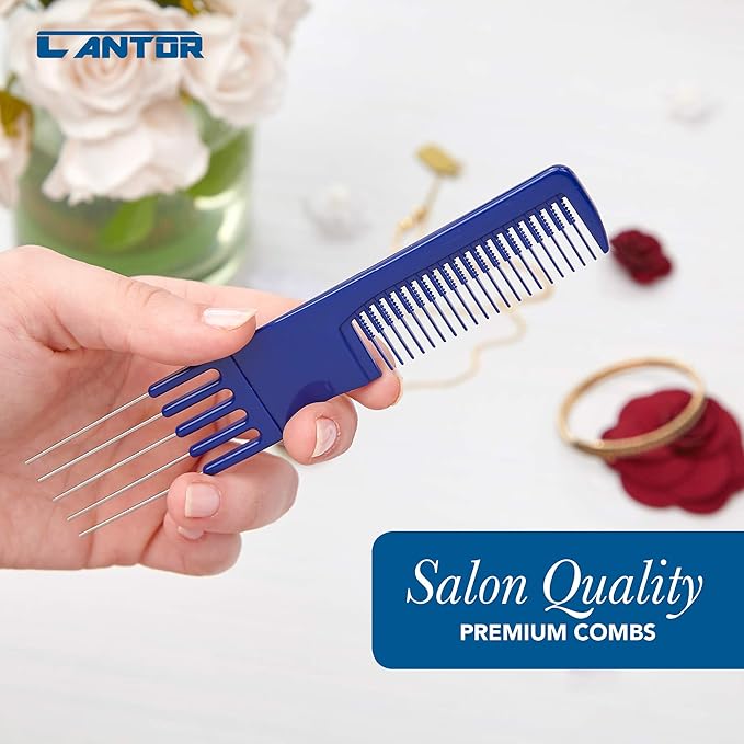 Lift Teasing Comb and Hair Pick 1 Pack Stainless Steel Lifts - Chemical and Heat Resistant Detangler Anti Static Comb For All Hair Types By Cantor