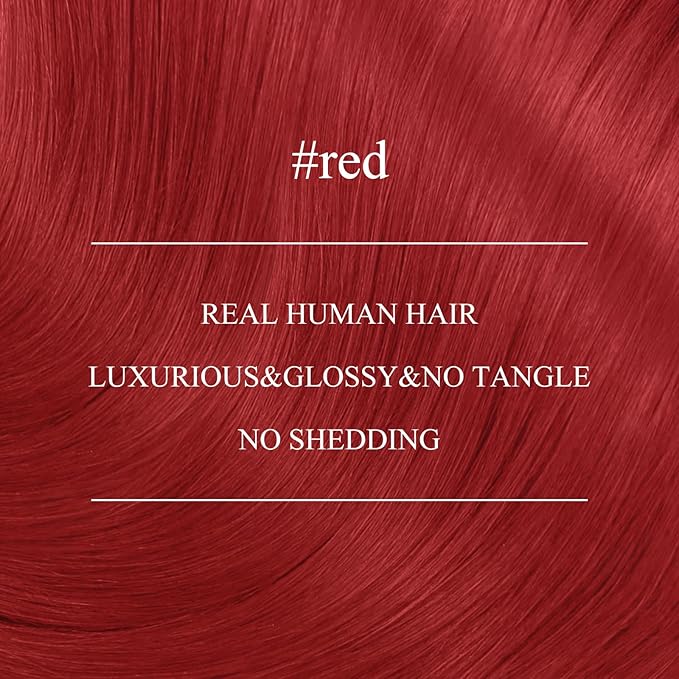 YoungSee Nano Bead Hair Extensions Red Nano Ring Hair Extensions Human Hair 20 Inch Nano-Loop Hair Extension Colorful Nano Extension Real Human Hair for Women Highlights 25g 25s