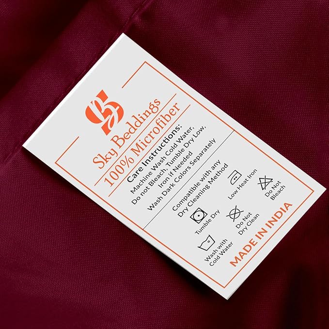 SKY BEDDINGS Queen Pillowcase Set of 2 - Soft Brushed Microfiber Pillow Cases with Envelope Clouser - Wrinkle-Free, Fade-Resistant Pillow Covers - 20 x 30 Inches, Burgundy