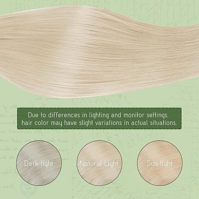 RUNATURE Blonde Human Hair Clip in Extensions, Long Clip in Hair Extensions, Clip on Hair Extensions For Women, Double Weft Remy Natural Hair, Add Hair Length, 20 Inch 120g 7pcs #800 Platinum Blonde