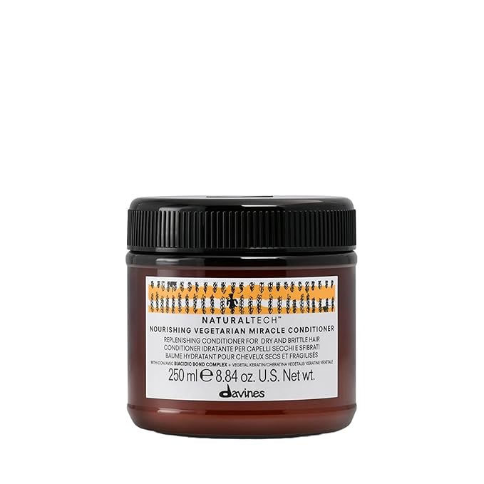 Davines Naturaltech NOURISHING Vegetarian Miracle Conditioner, Moisturize And Hydrate Brittle And Unstructured Hair, Add Softeness While Brightening, 8.84 oz.