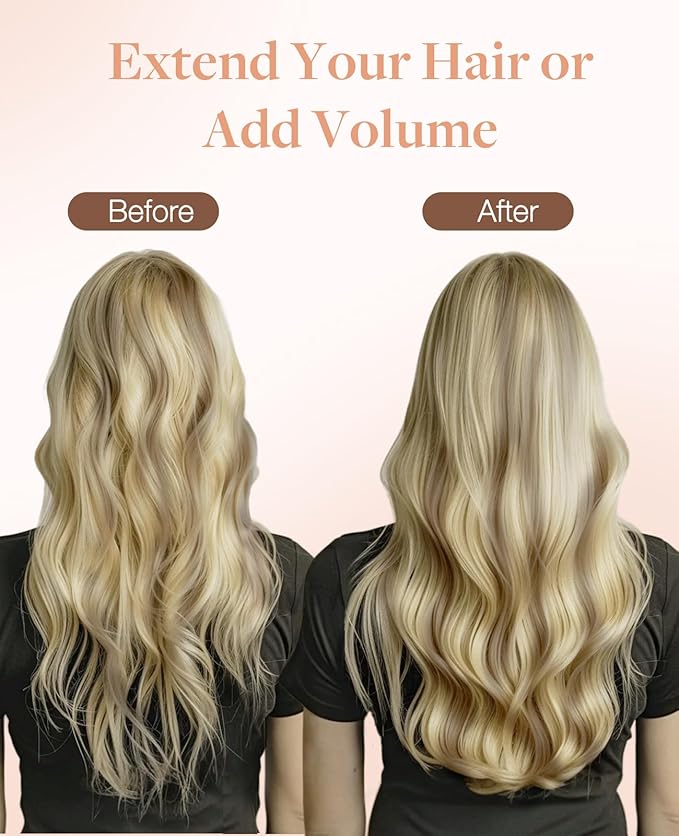 GOO GOO Invisi Edge Tape in Hair Extensions Human Hair, 18A/613A Dark Blonde Highlighted Bleach Blonde 20pcs 20inch 50g, Virgin Remy Hair, Seamless Injected Tape, Natural Look