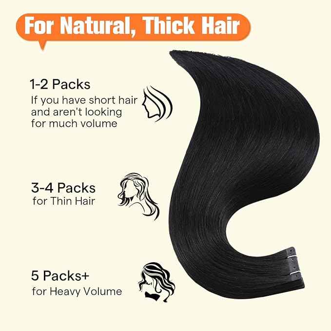 Full Shine Human Hair Tape in Extensions Color Jet Black 20Inch Skin Weft Tape in with Holes 20PCS 50G Straight Tape Extensions Human Hair for Wedding No Glue Soft Remy PU Hair Extension