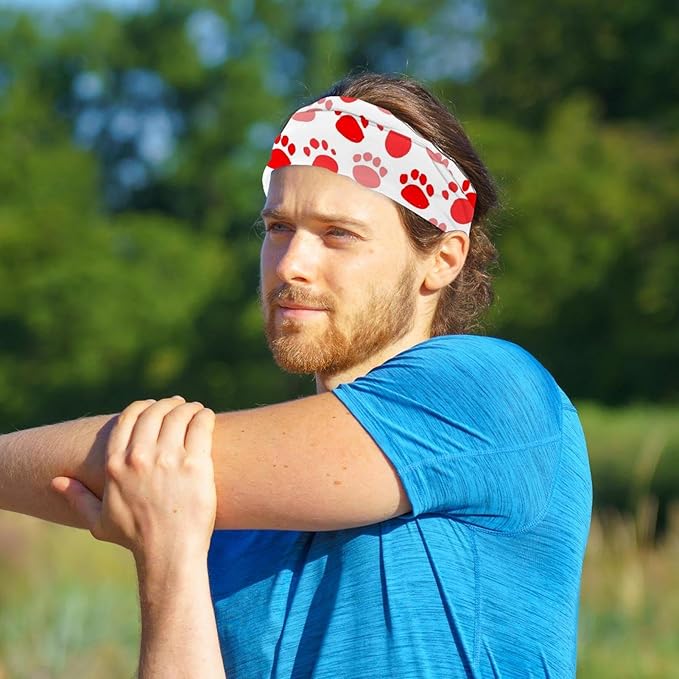6 Pcs Stretchy Headbands for Women, Absorbed Sport Headband Soft Twist Knotted Headbands for Daily Life Yoga Workout, Dogs Collection Multi Animal
