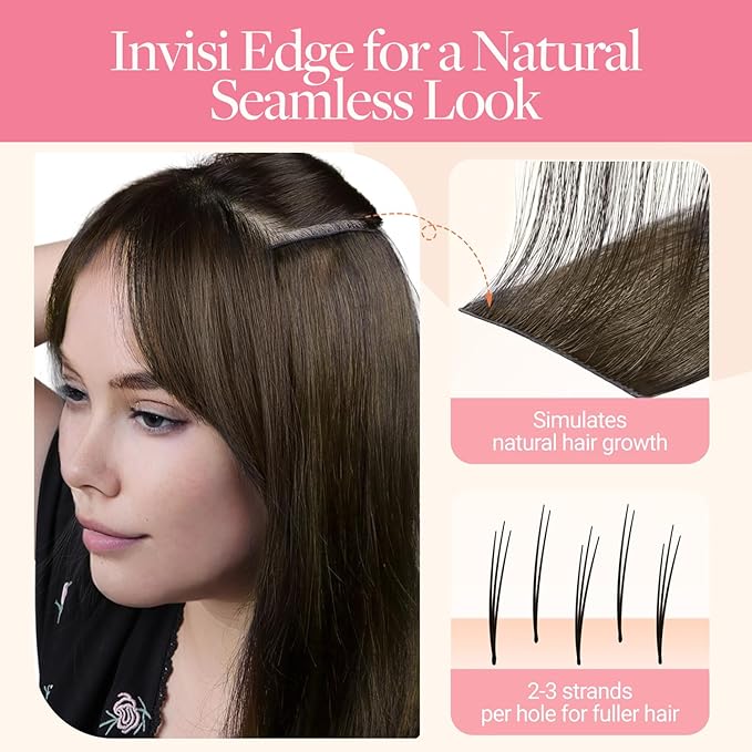 GOO GOO Invisi Edge Wide Tape in Hair Extensions, 3/8/613 Walnut Brown to Ash Brown and Bleach Blonde,4pcs 18inch 20g, Remy Human Hair,Seamless Injected Tape, Natural Look