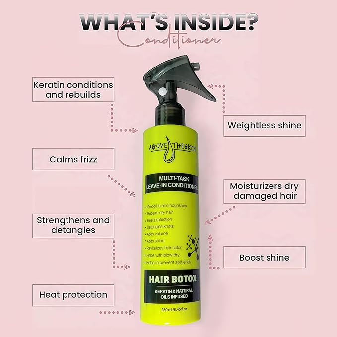 Hair Botox Set ( Shampoo, Conditioner, Leave-in Conditioner, Serum) Keratin Hair Treatment Made by UK Hair Professionals