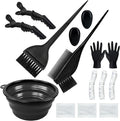 Hair Dye Brush and Bowl Set, 15 Pcs Hair Bleach Kit with Coloring Tools, Black