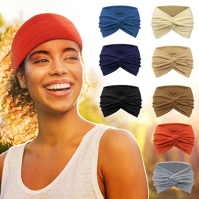 Extra Wide Headbands for Women Large Turban Headband Non Slip Boho Elastic Hairband Hair Twisted Knot Head Bands Accessories